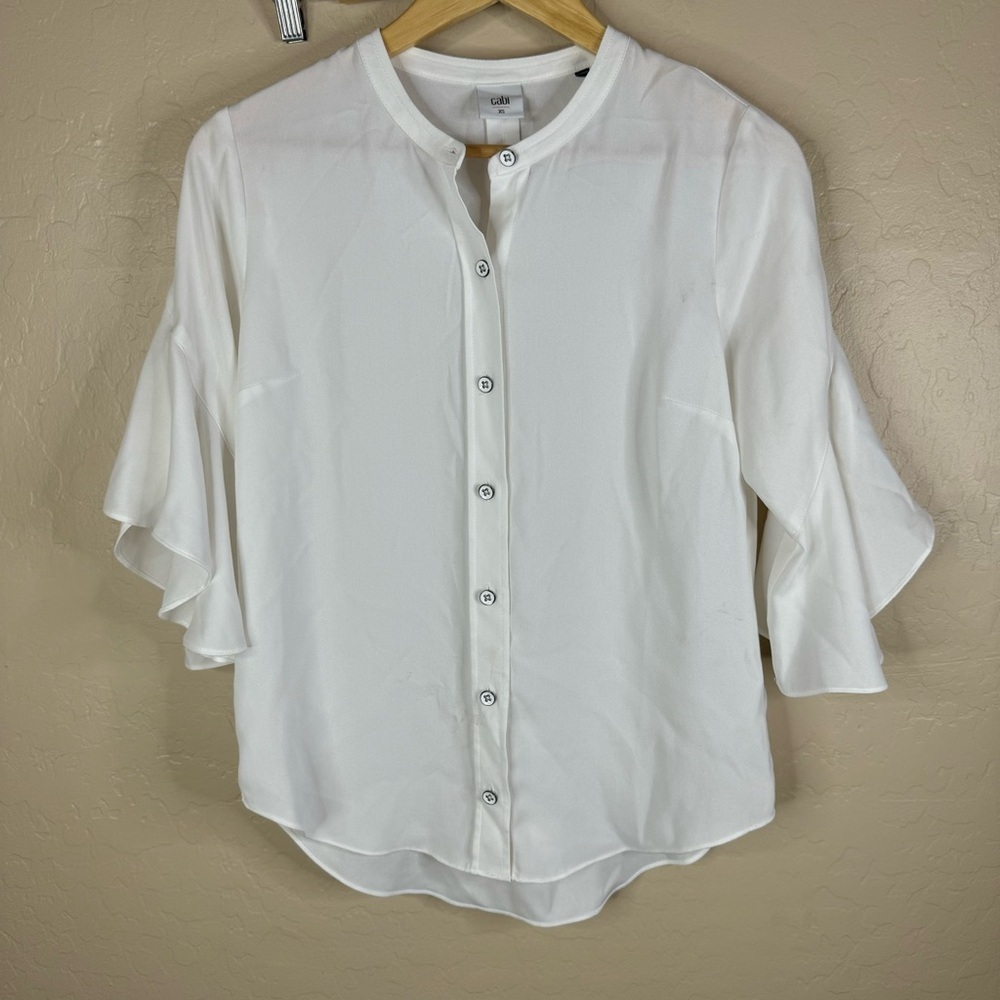Cabi White Float Button-Up Blouse 5521 - image 7